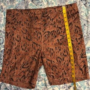 Athletic Works Brown and Black Patterned Bike Shorts